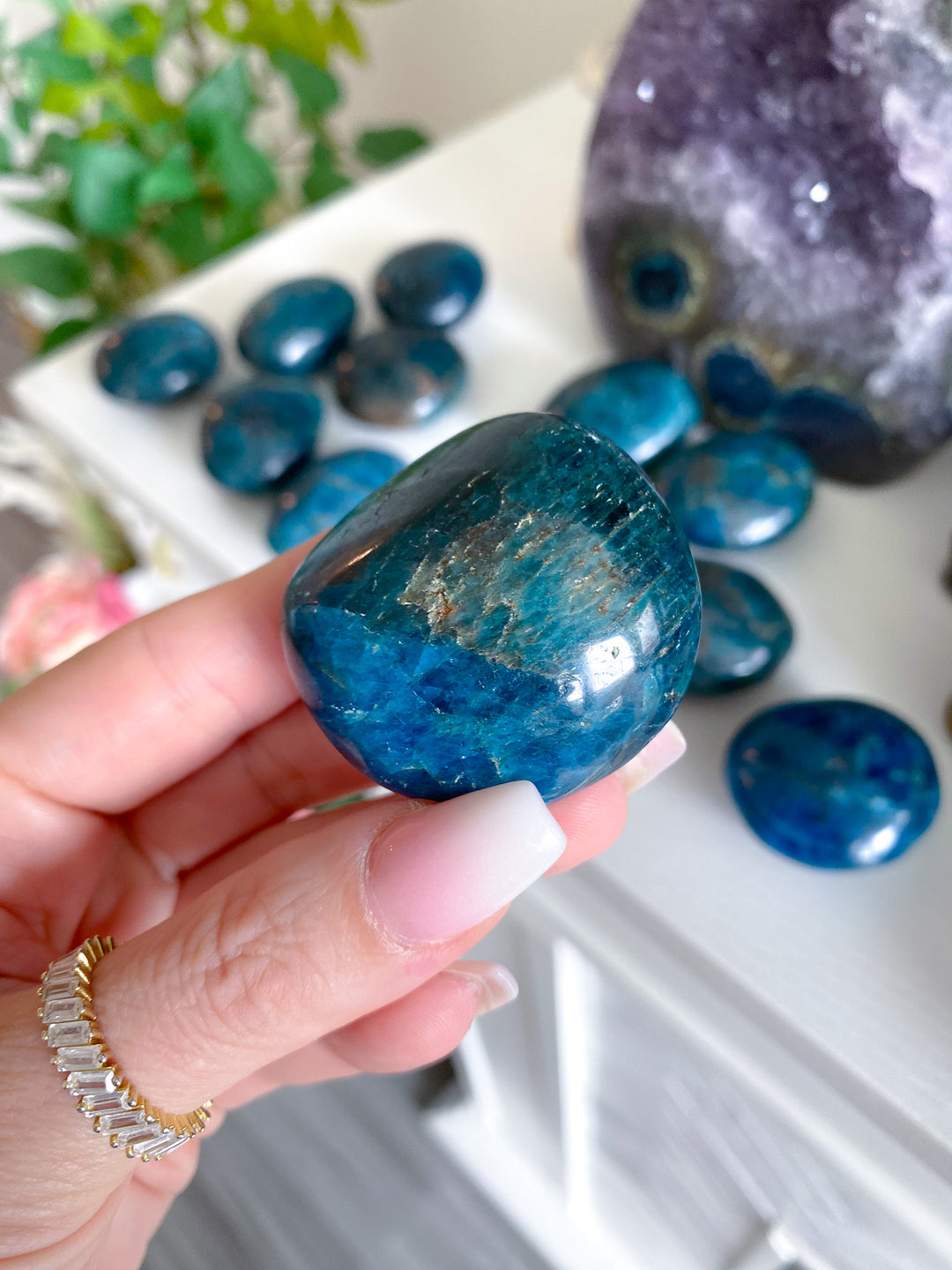 Blue Apatite Small Pebble Palm