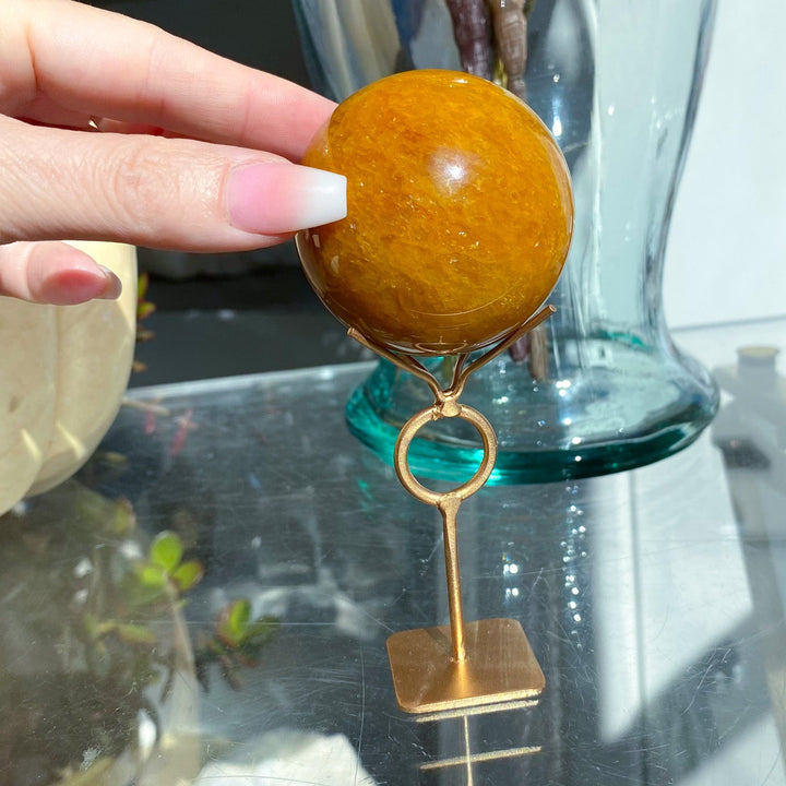 Saturated Golden Healer Quartz 2" Sphere on Stand 