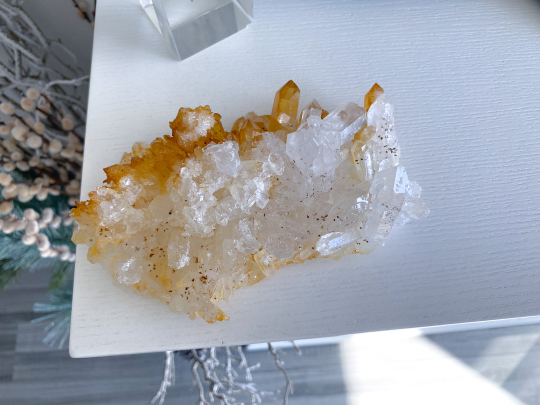 STUNNING XL Iron Coated Quartz with Siderite Cluster #3 - 1.2lbs