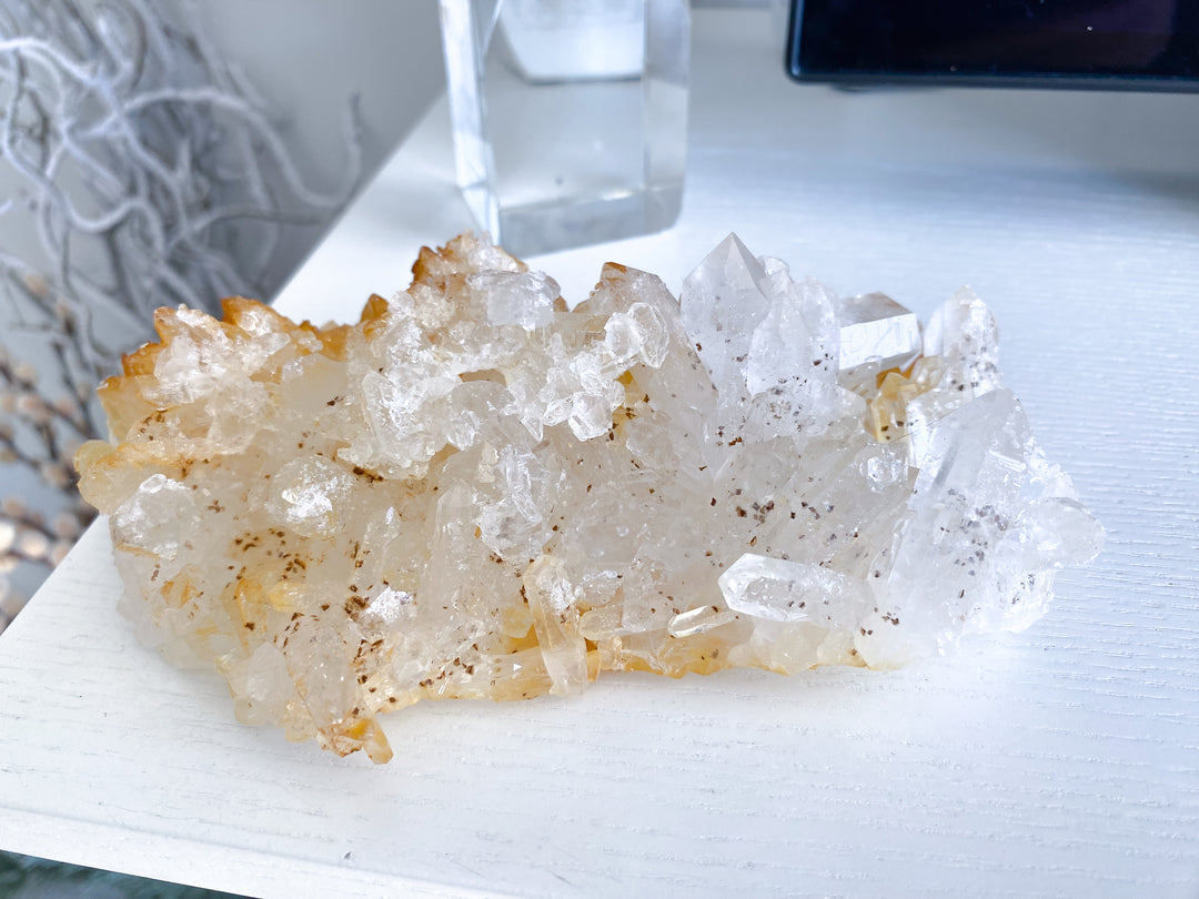STUNNING XL Iron Coated Quartz with Siderite Cluster #3 - 1.2lbs