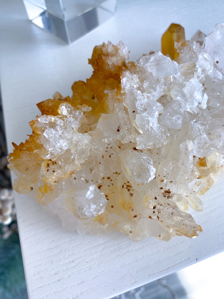 STUNNING XL Iron Coated Quartz with Siderite Cluster #3 - 1.2lbs