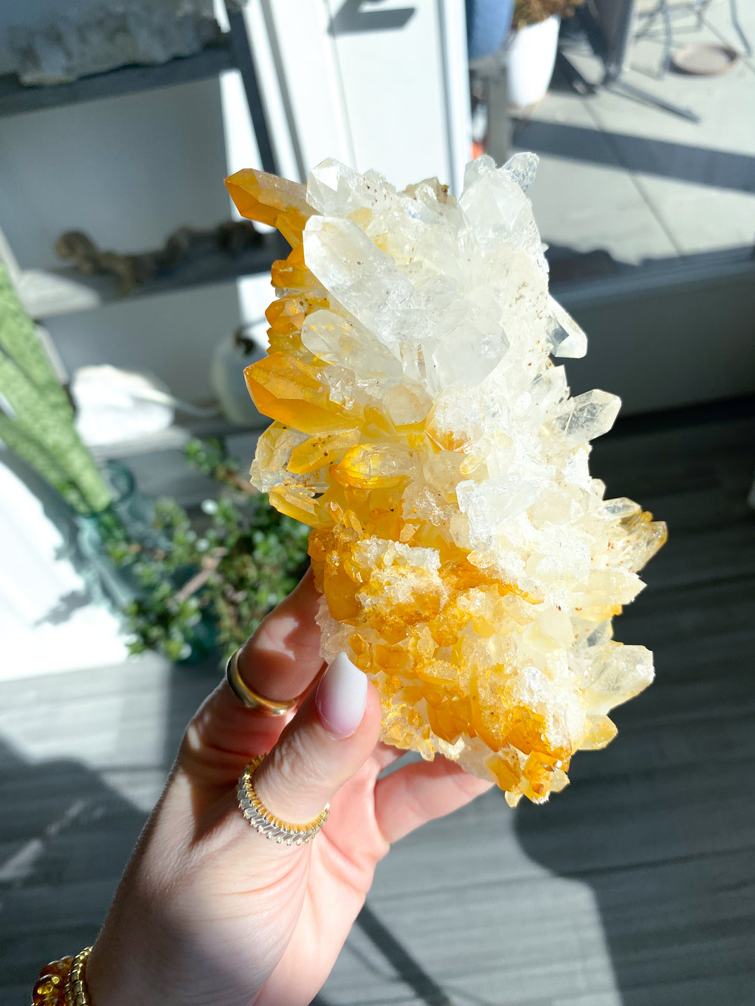 STUNNING XL Iron Coated Quartz with Siderite Cluster #3 - 1.2lbs