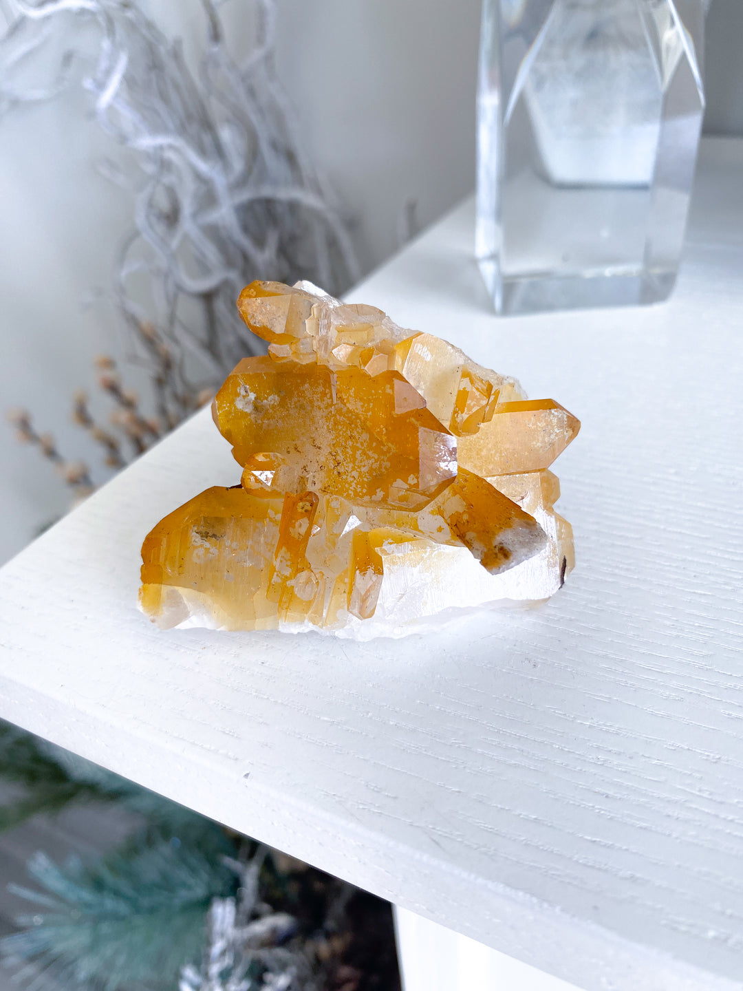 Iron Coated Quartz with Siderite Cluster #2