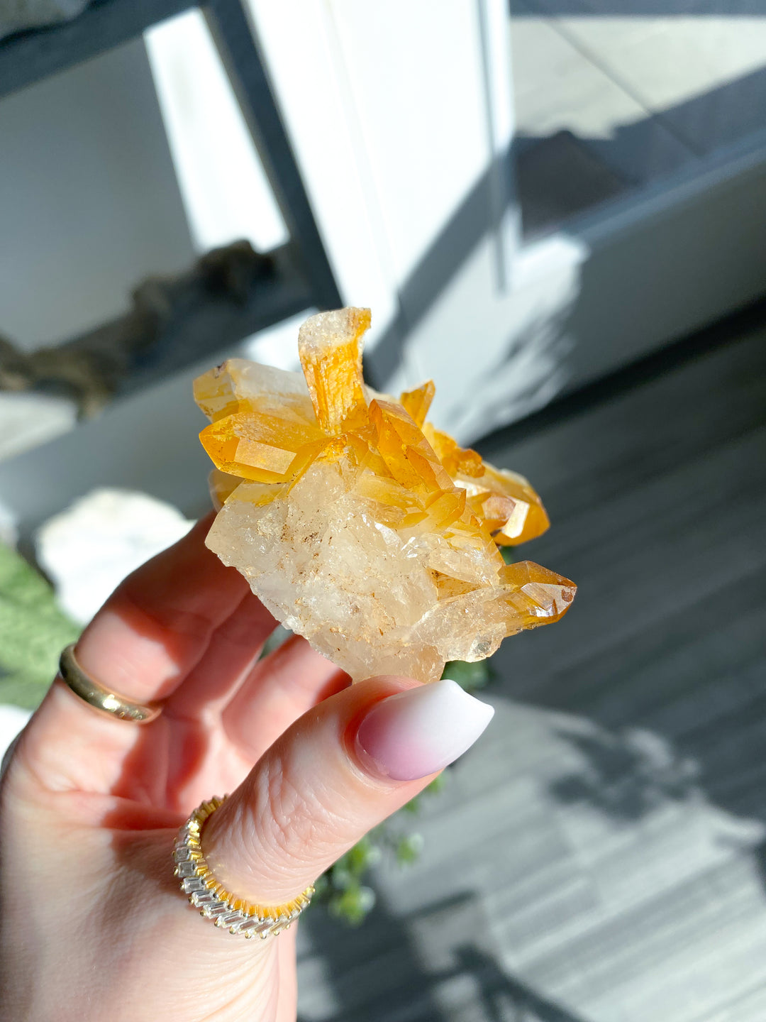 Iron Coated Quartz with Siderite Cluster #2