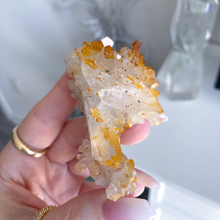 Small Iron Coated Quartz with Siderite Cluster #4