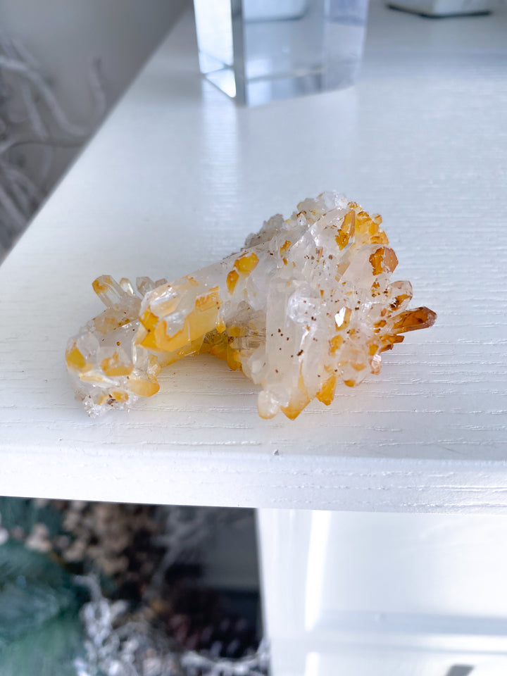 Small Iron Coated Quartz with Siderite Cluster #4