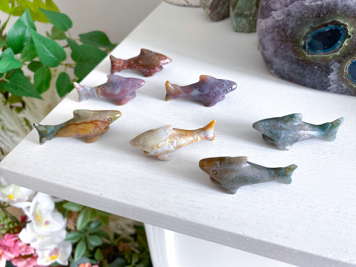 Small Ocean Jasper Shark Carving