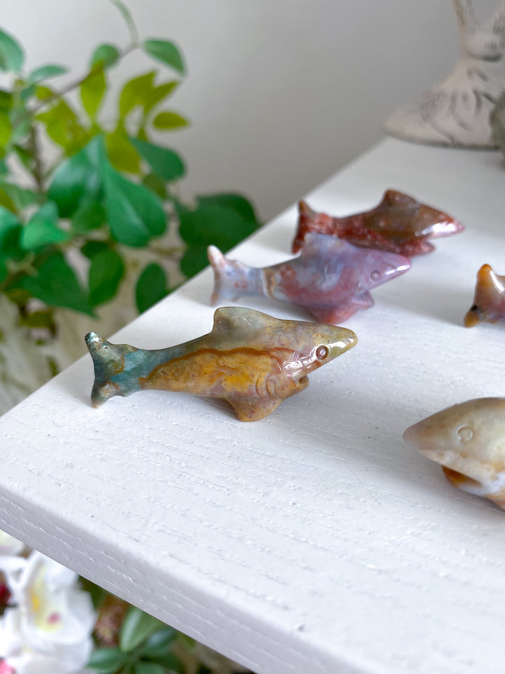 Small Ocean Jasper Shark Carving