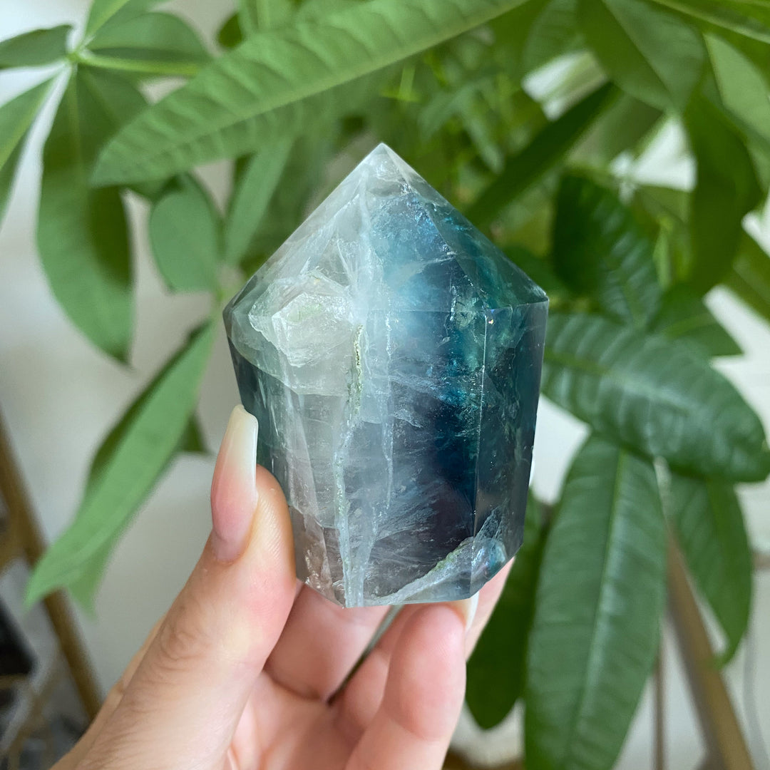 Blue-Green Fluorite Point #24