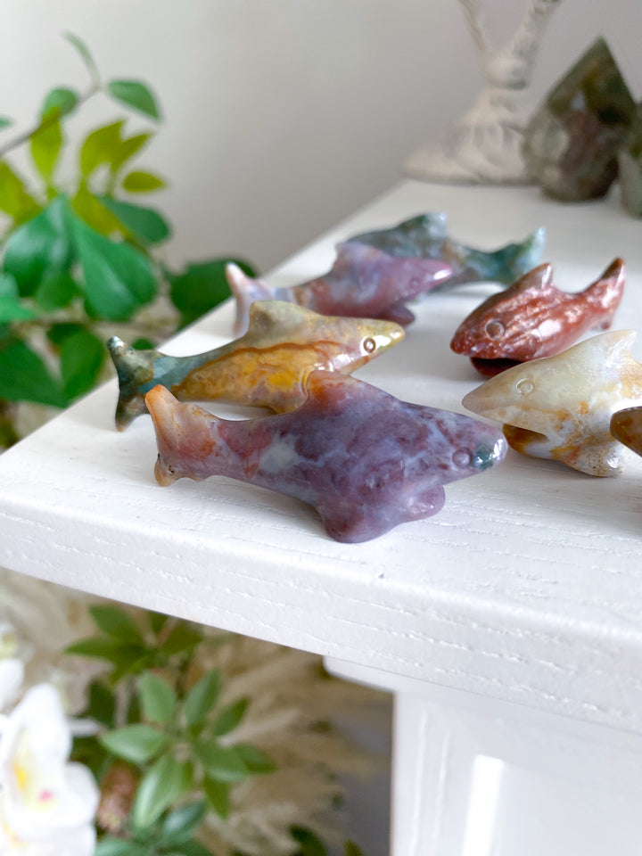 Small Ocean Jasper Shark Carving