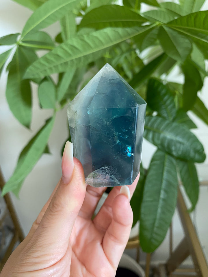 Blue-Green Fluorite Point #24
