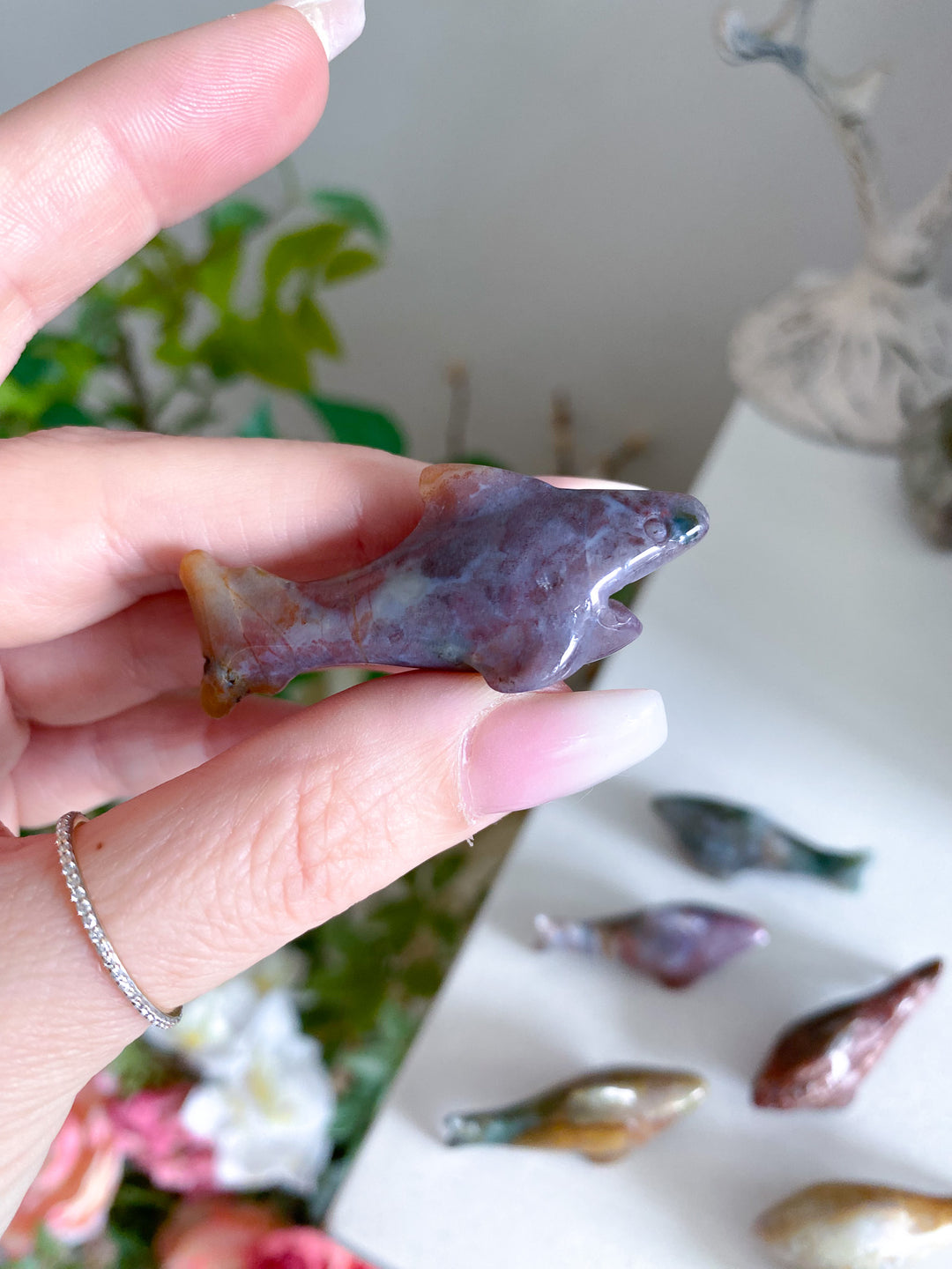 Small Ocean Jasper Shark Carving