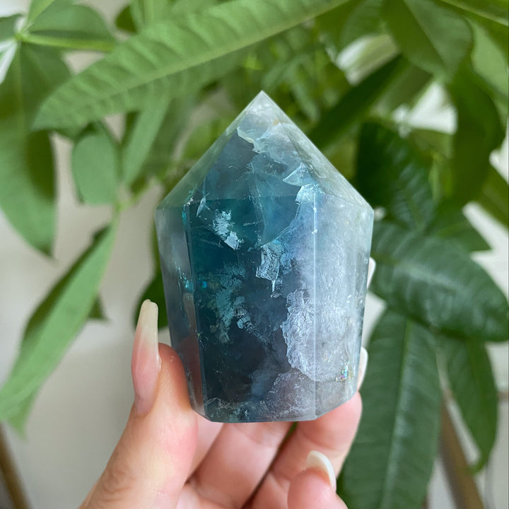 Blue-Green Fluorite Point #24