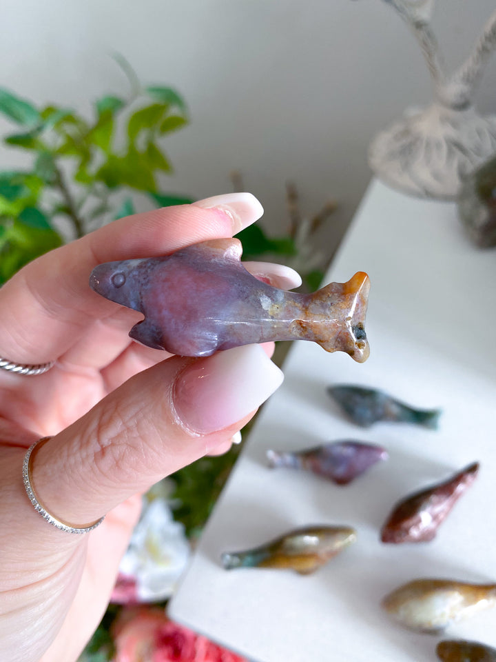 Small Ocean Jasper Shark Carving