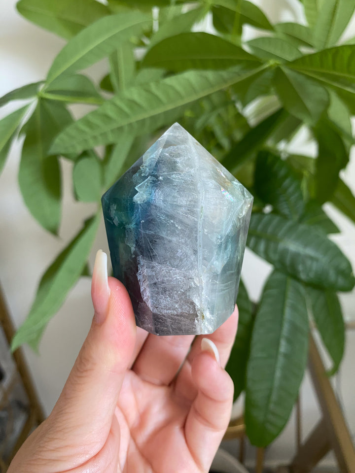 Blue-Green Fluorite Point #24