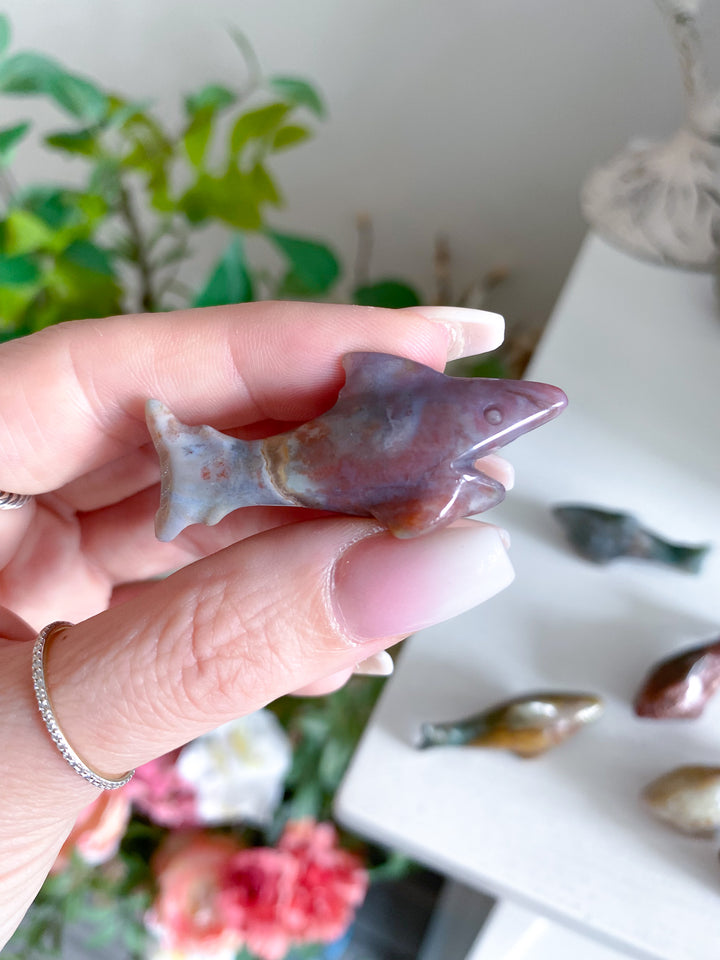 Small Ocean Jasper Shark Carving