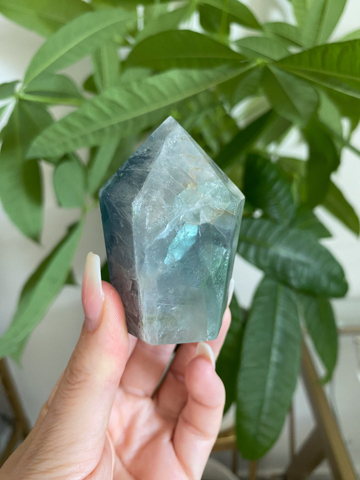 Blue-Green Fluorite Point #24