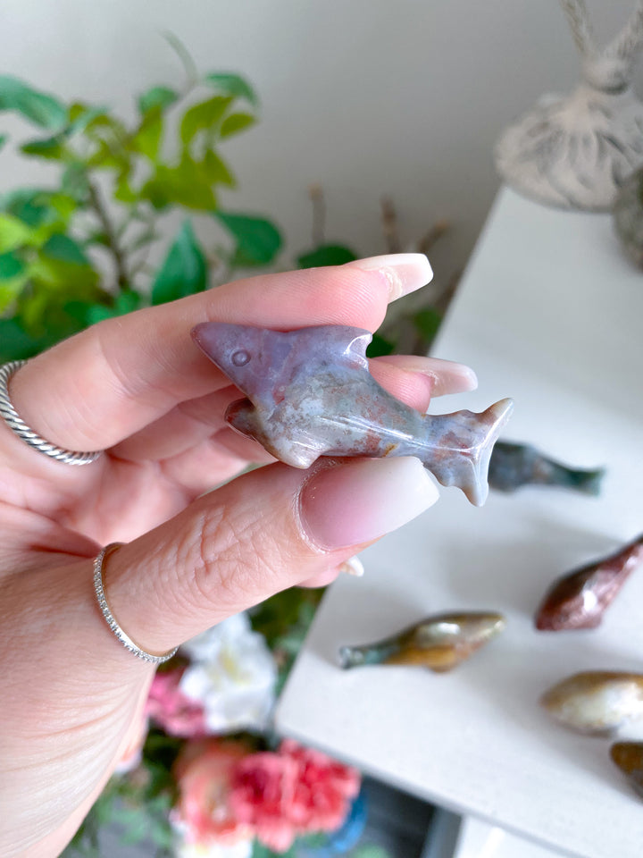 Small Ocean Jasper Shark Carving