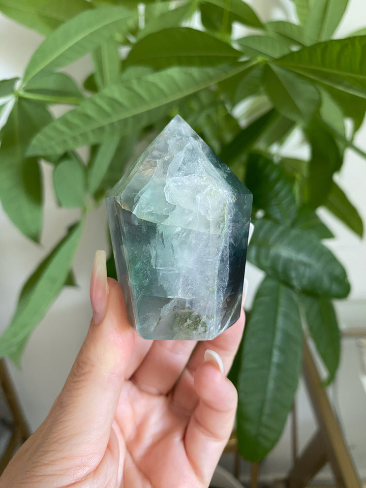Blue-Green Fluorite Point #24