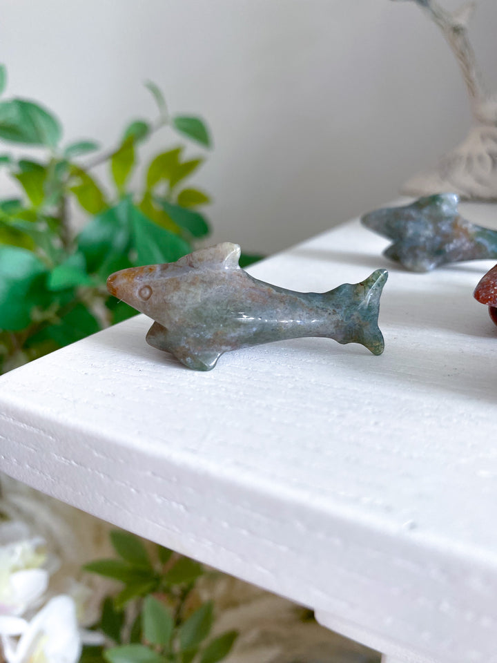 Small Ocean Jasper Shark Carving