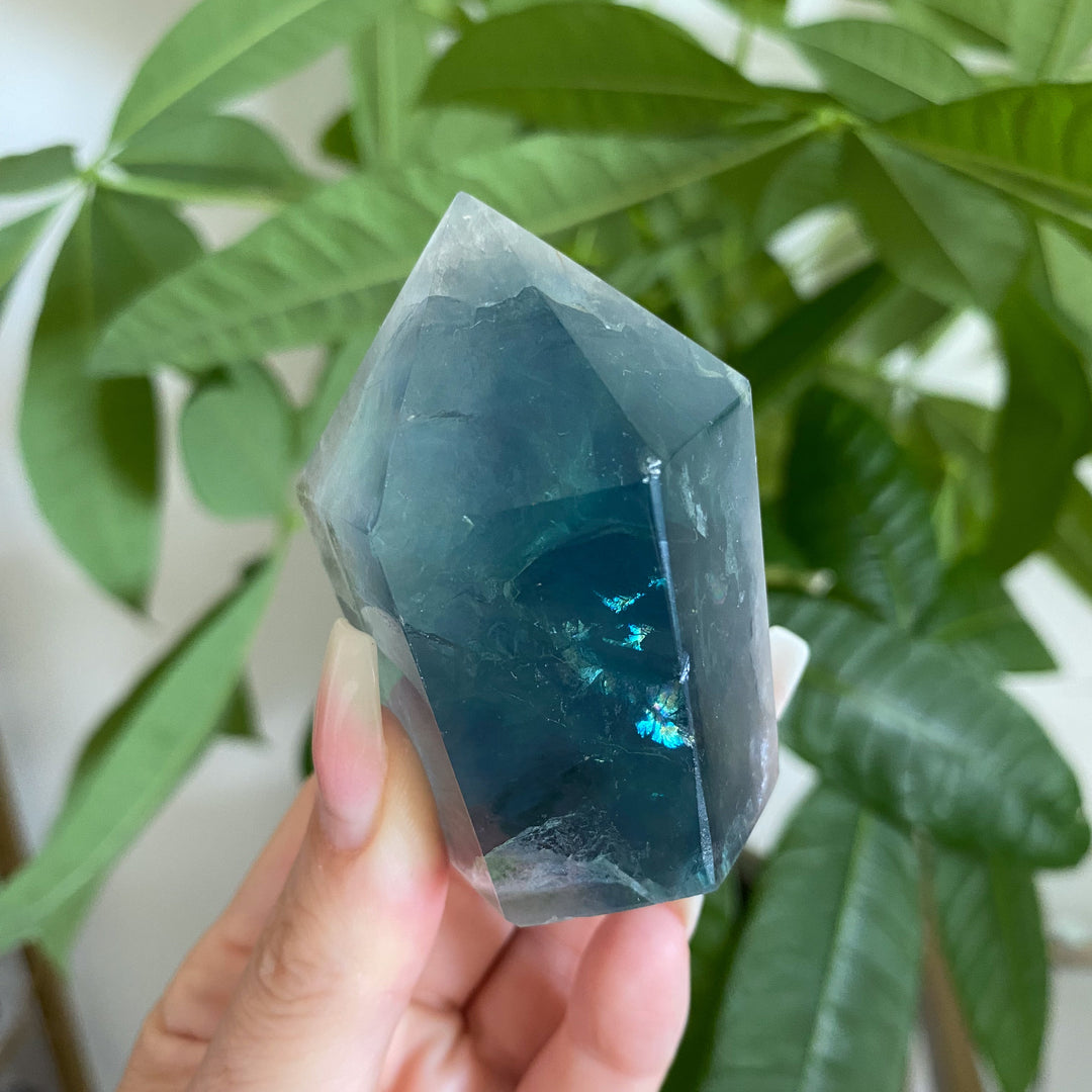 Blue-Green Fluorite Point #24