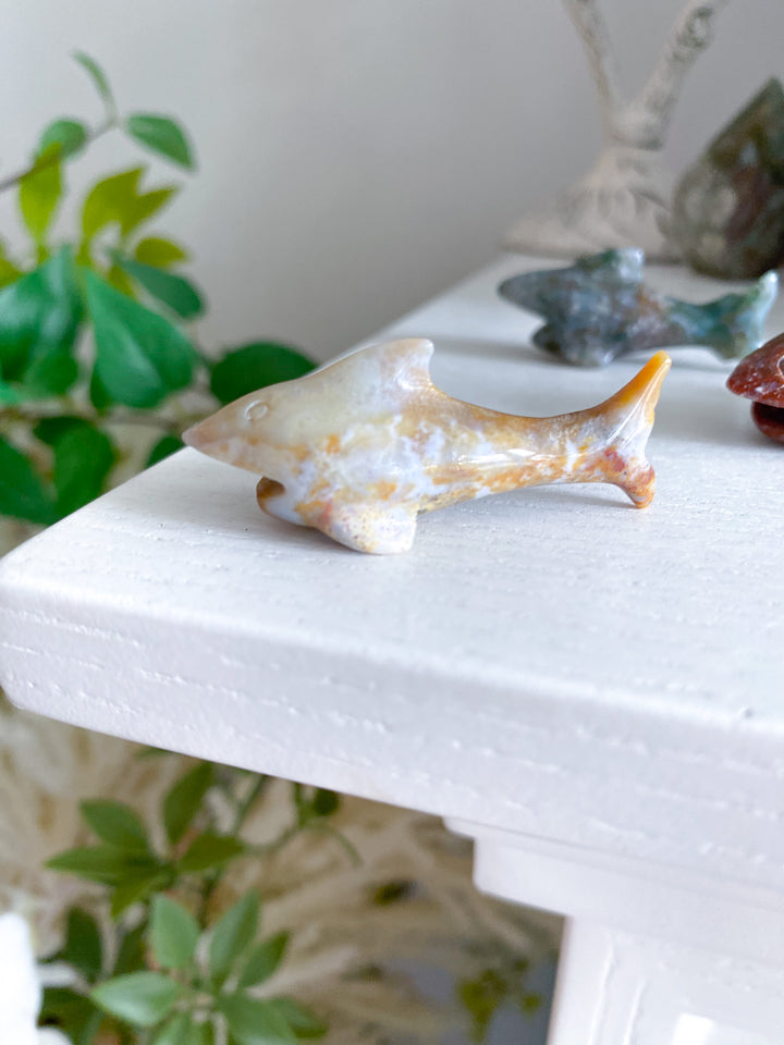 Small Ocean Jasper Shark Carving
