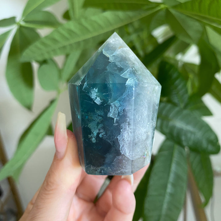 Blue-Green Fluorite Point #24