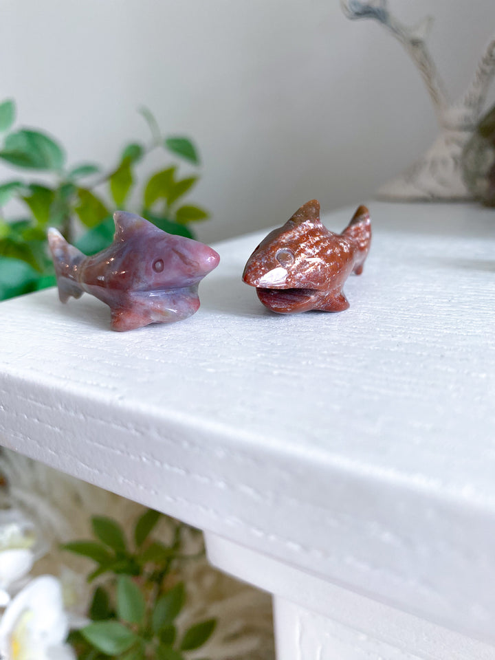 Small Ocean Jasper Shark Carving