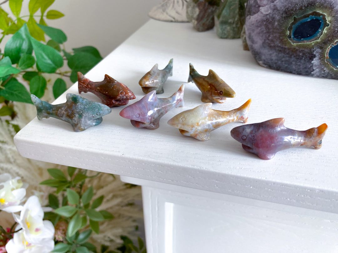 Small Ocean Jasper Shark Carving