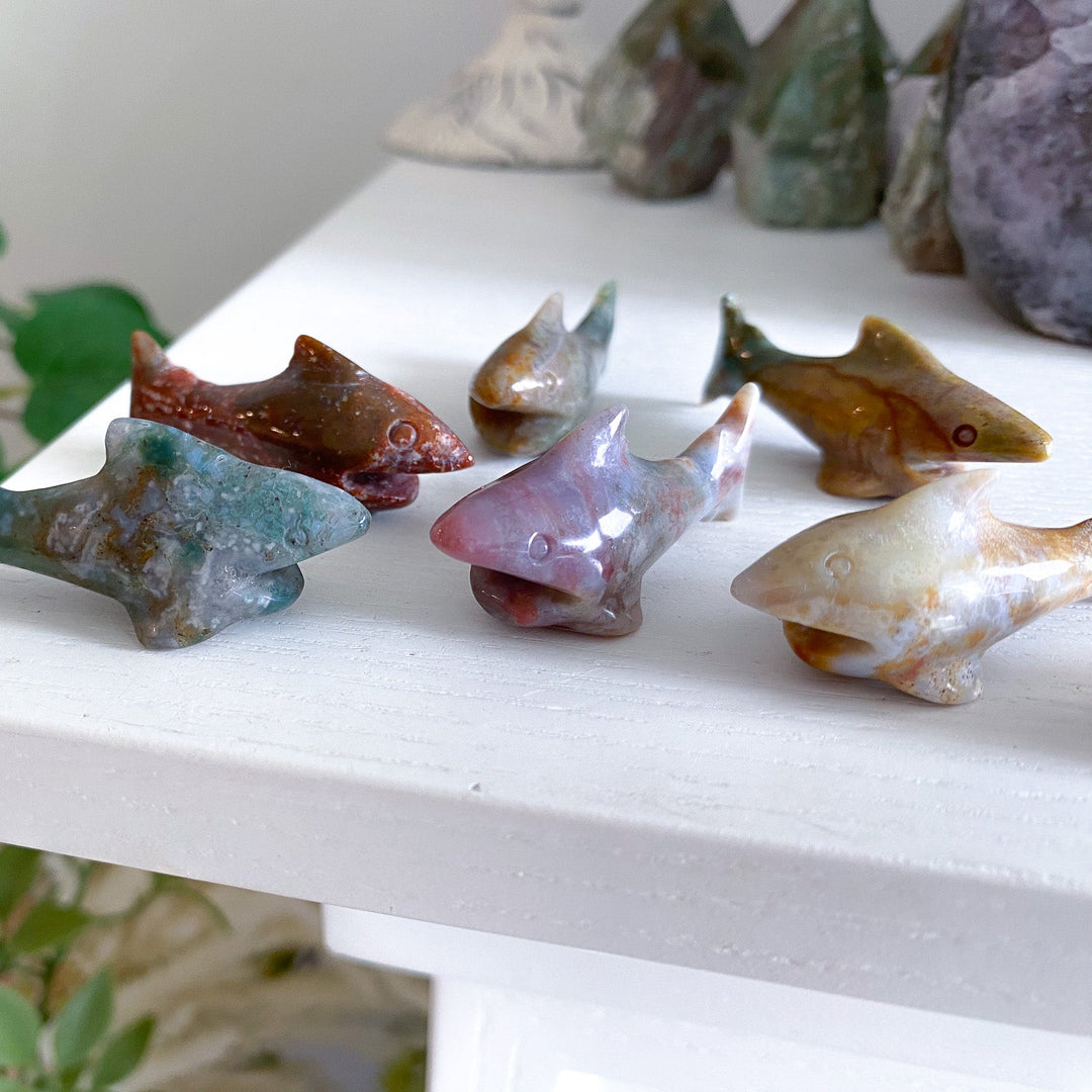 Small Ocean Jasper Shark Carving