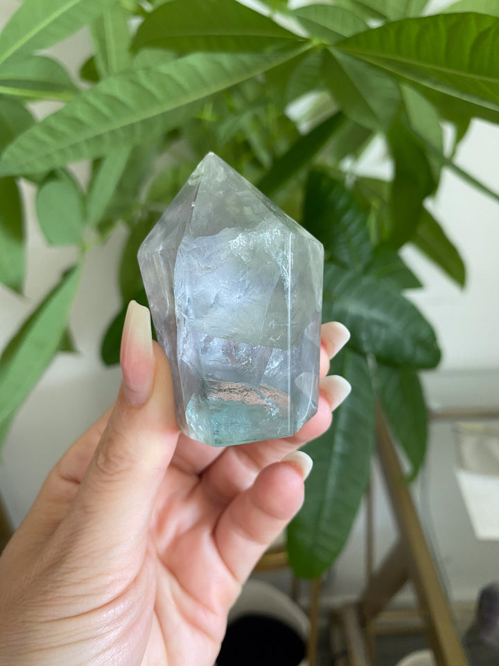 Dimensional Pale Rainbow Fluorite Point #3