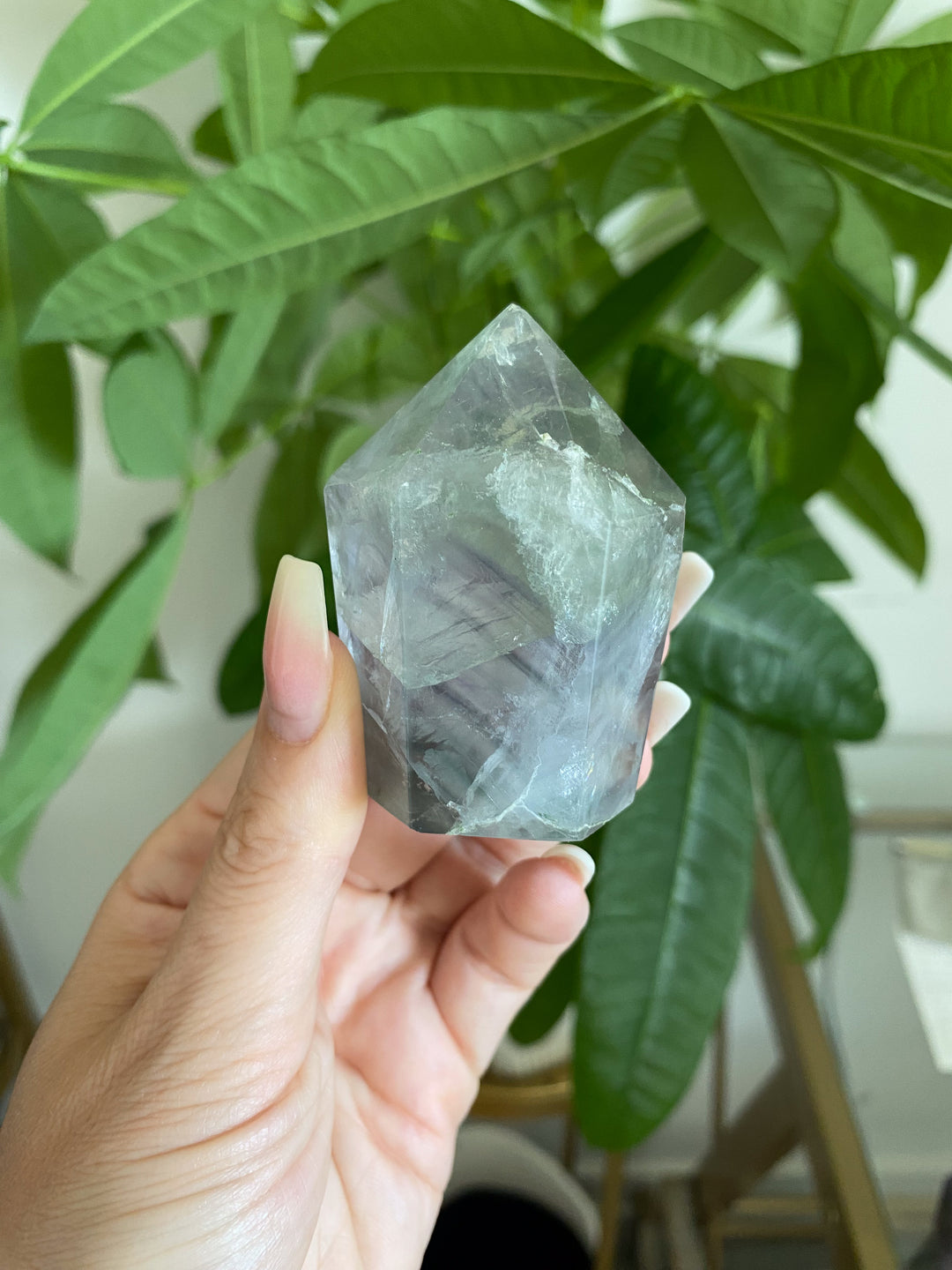 Dimensional Pale Rainbow Fluorite Point #3