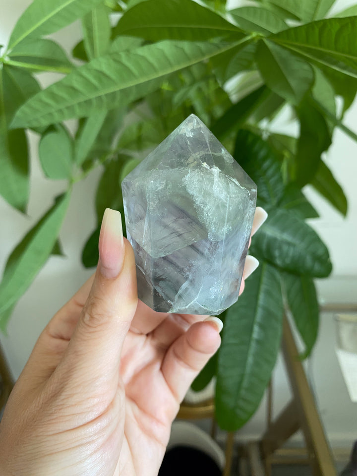 Dimensional Pale Rainbow Fluorite Point #3