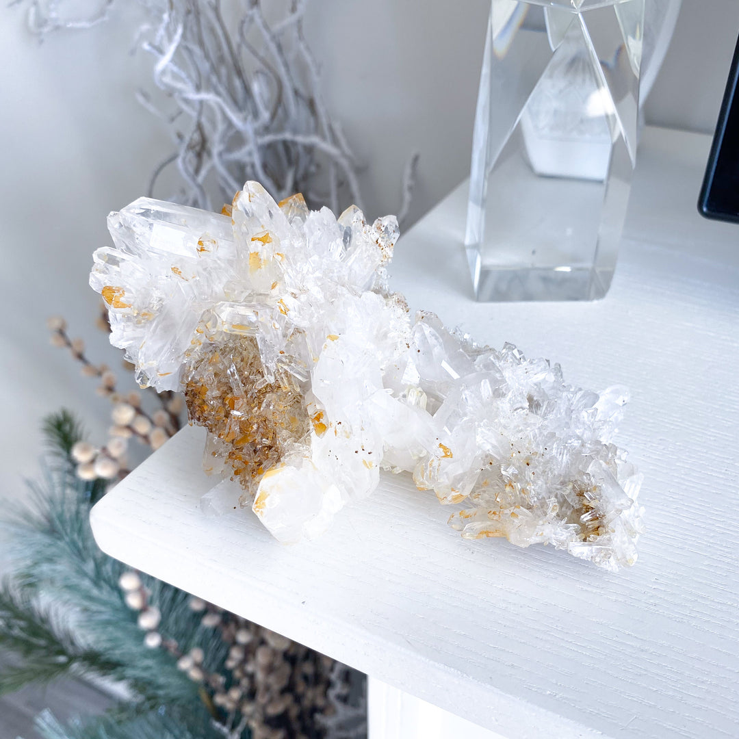 Sea Lion Iron Coated Quartz with Siderite Cluster #7