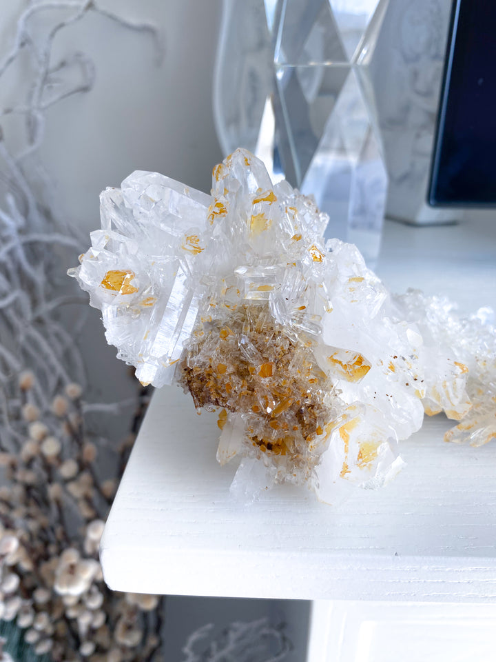 Sea Lion Iron Coated Quartz with Siderite Cluster #7