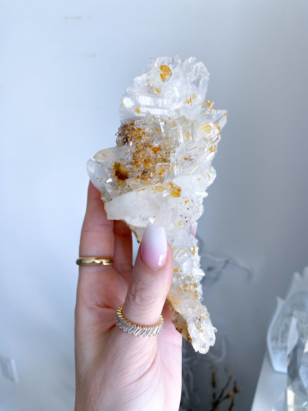 Sea Lion Iron Coated Quartz with Siderite Cluster #7