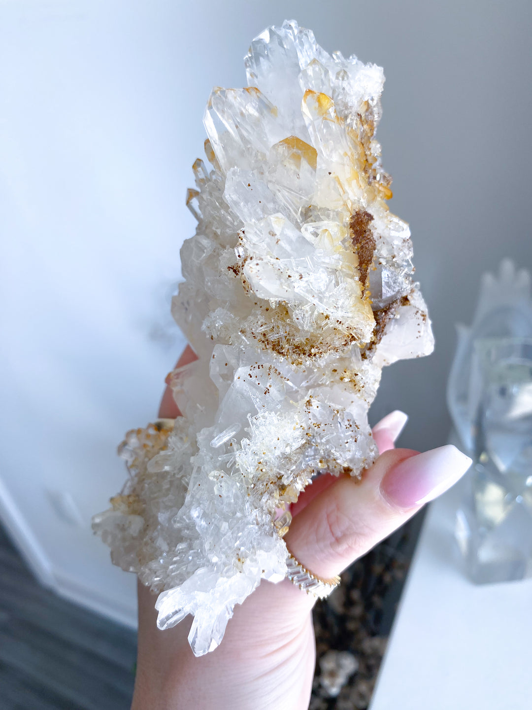 Sea Lion Iron Coated Quartz with Siderite Cluster #7