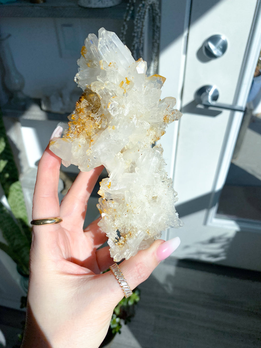 Sea Lion Iron Coated Quartz with Siderite Cluster #7