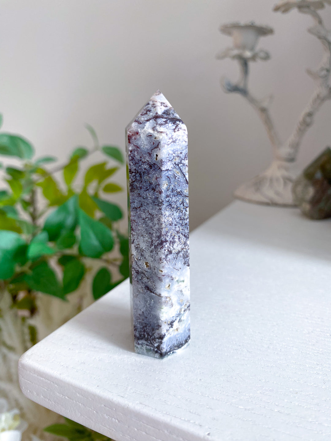 Red Moss Agate Tower 
