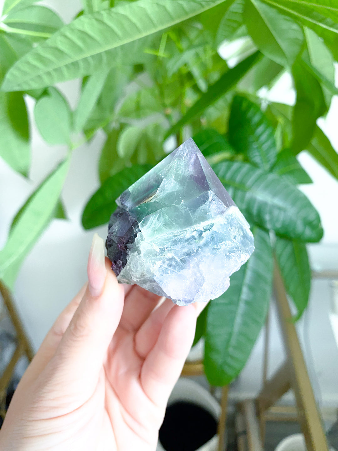 Purple, Green Fluorite Top Polish Point #11 - Get EXACT Stone