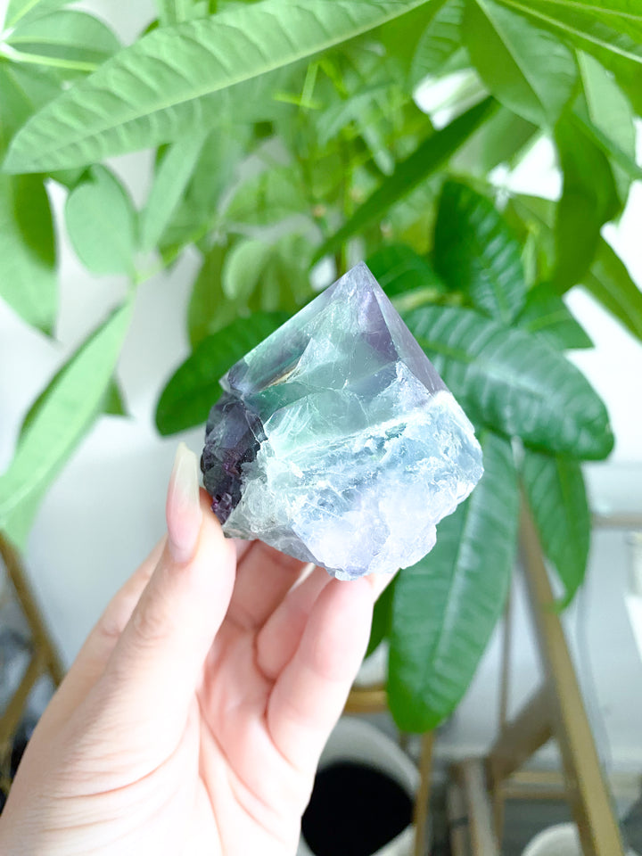 Purple, Green Fluorite Top Polish Point #11 - Get EXACT Stone