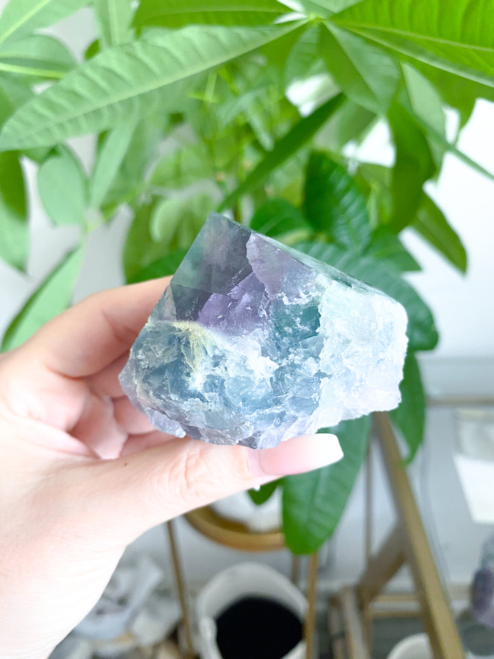 Purple, Green Fluorite Top Polish Point #11 - Get EXACT Stone