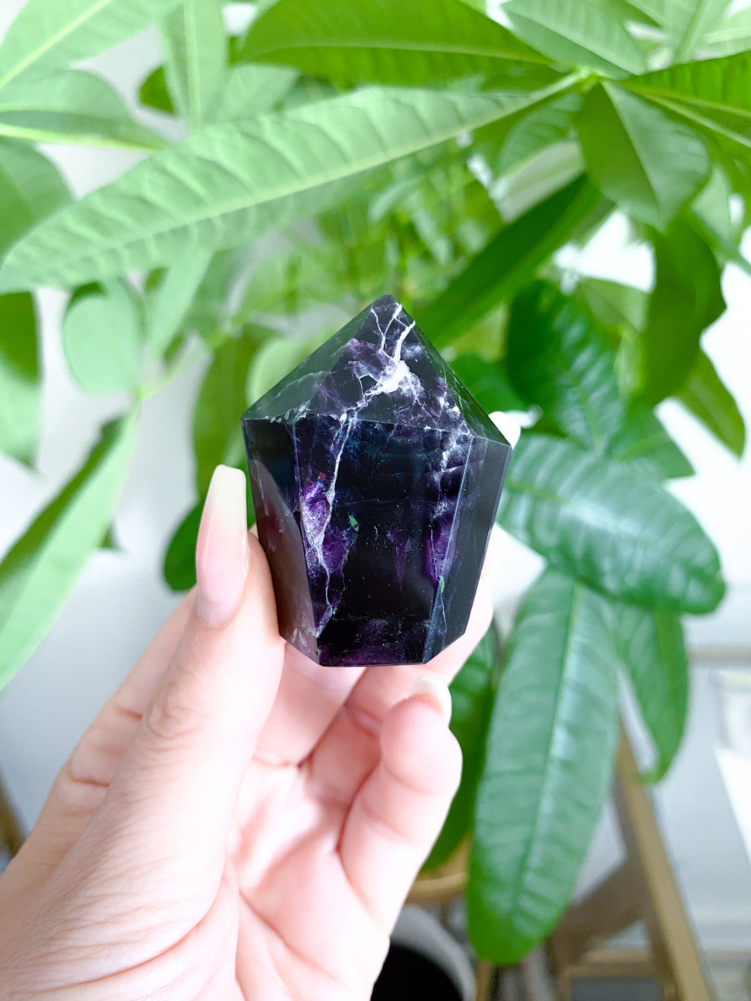 Small Deep Purple Polished Fluorite Point #2