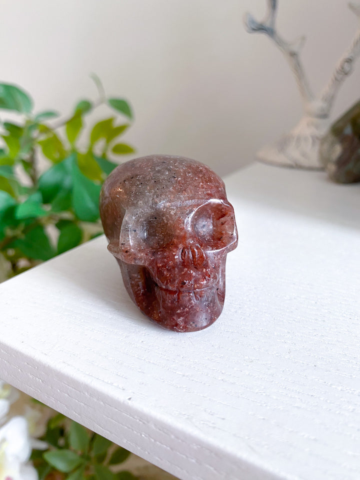 Small Strawberry Quartz Skull