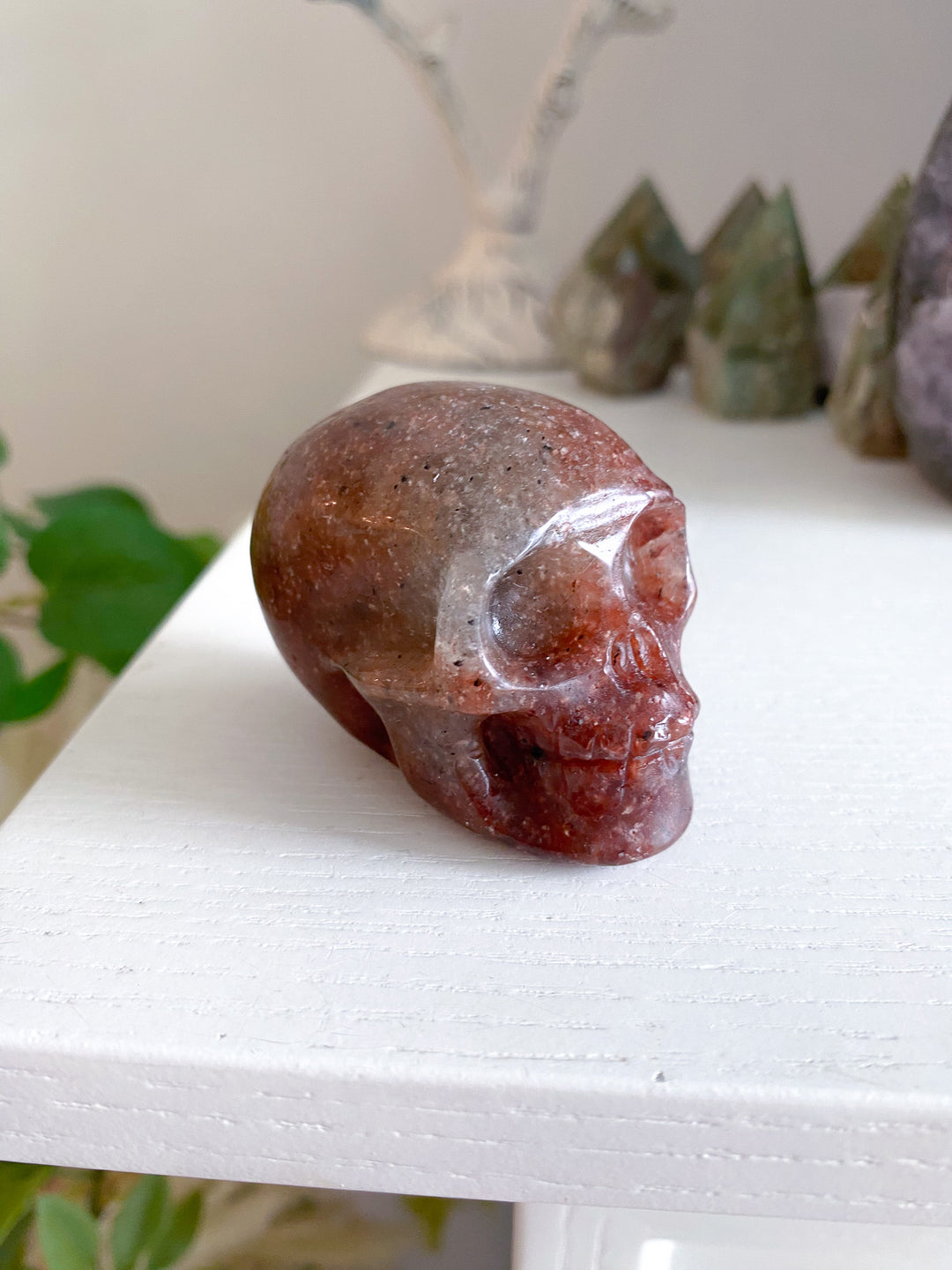 Small Strawberry Quartz Skull
