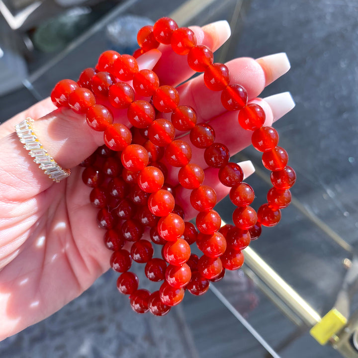 Deep Red Carnelian 8mm Bracelet