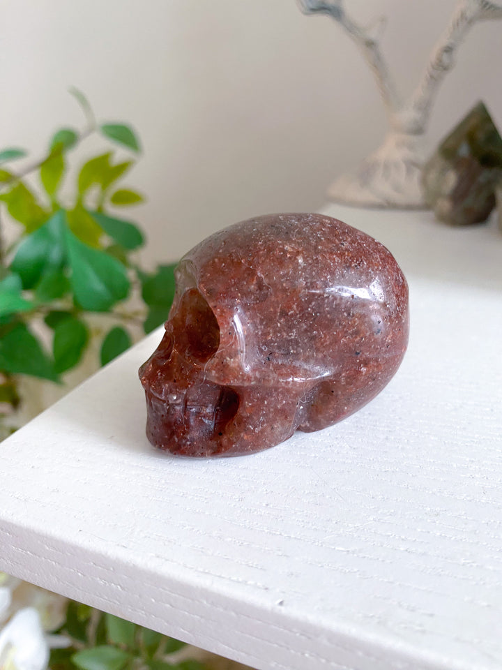 Small Strawberry Quartz Skull