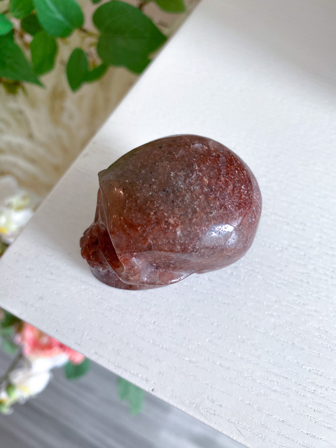 Small Strawberry Quartz Skull