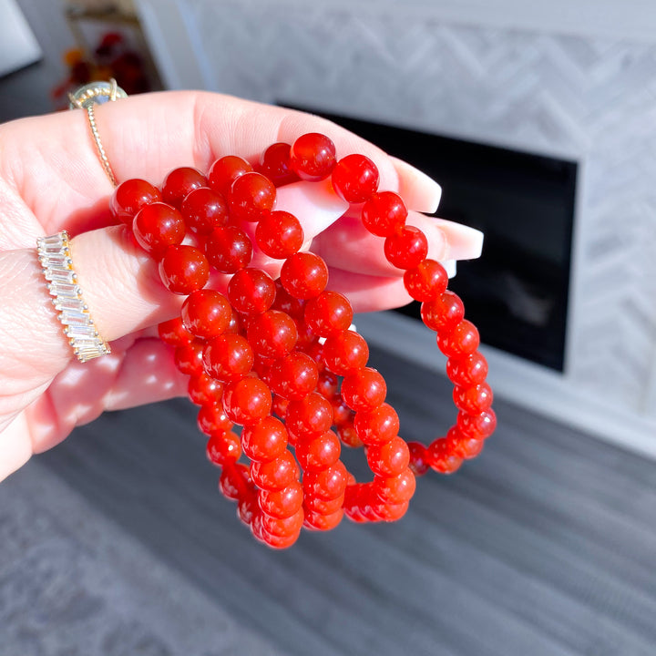 Deep Red Carnelian 8mm Bracelet