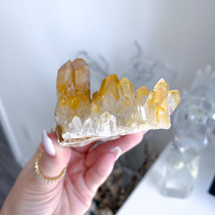Iron Coated Quartz with Siderite Cluster on a Matrix #9